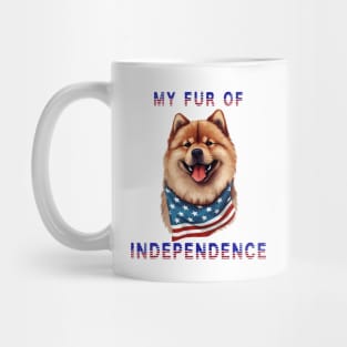 Chow Chow Funny USA Flag 4th of July Fur Of Independence Mug